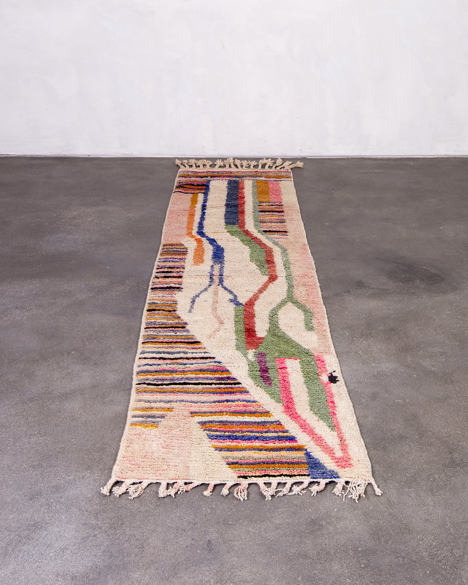 Modern designer handcrafted Berber rug from morocco Boujed with beautiful colors and patterns